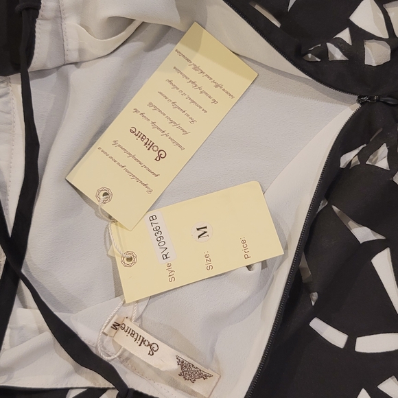 Chic Black and White Cutout Dress - Picture 4 of 4